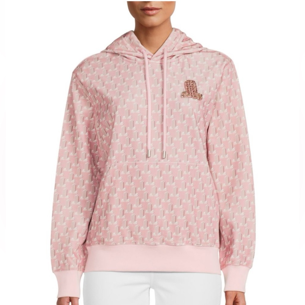 Lanvin crystal logo embellished trim Hoodie